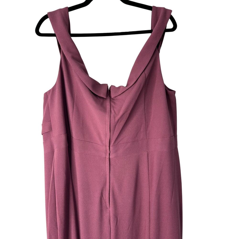 Davids Bridal Dress Size 22 Chianti Long Pleated Off the Shoulder Stretch Crepe - Picture 6 of 11